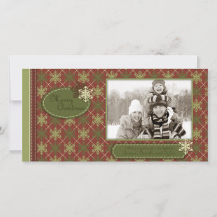 Traditionelle Weihnachtsfotokarte Feiertagskarte