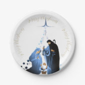 Traditionelle Weihnachtsgrüße der Krippe Pappteller (Vorderseite)