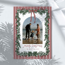 Traditionelle Weihnachtsgrußkarte mit Immergrünem