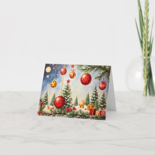 Traditionelle Weihnachtskarte Dankeskarte (Vorderseite)