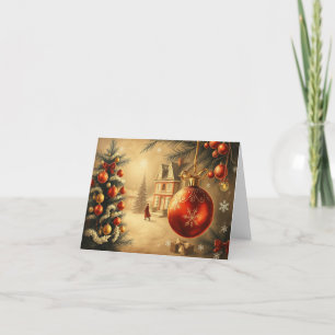 Traditionelle Weihnachtskarte Dankeskarte