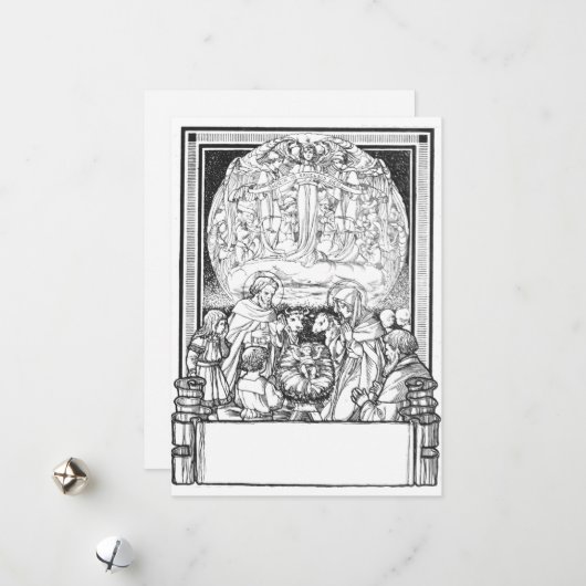 Traditionelle Weihnachtskarte Feiertagskarte (Vorderseite/Rückseite Beispiel)