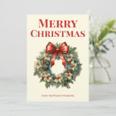 Traditionelle Weihnachtskarte für Kunden Feiertagskarte (Stehend Vorderseite)