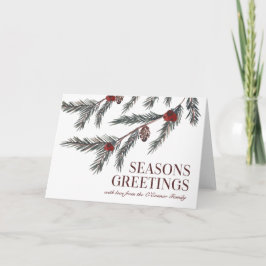 Traditionelle Weihnachtskarte Rot und Grün Feiertagskarte