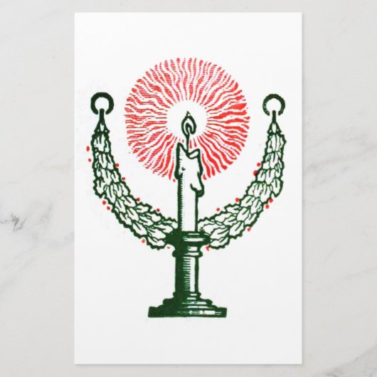 Traditionelle Weihnachtskerze Briefpapier (Vorderseite)