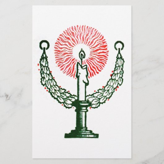 Traditionelle Weihnachtskerze Briefpapier (Vorderseite)