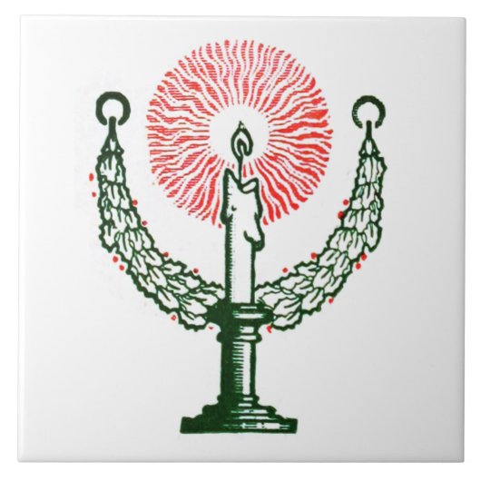 Traditionelle Weihnachtskerze Fliese (Vorderseite)