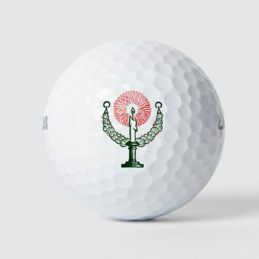 Traditionelle Weihnachtskerze Golfball (Vorderseite)
