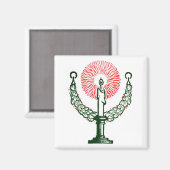 Traditionelle Weihnachtskerze Magnet (Vorderseite/Rückseite)