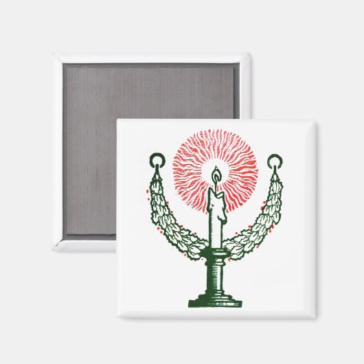 Traditionelle Weihnachtskerze Magnet (Vorderseite/Rückseite)