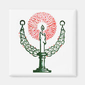 Traditionelle Weihnachtskerze Magnet (Vorne)