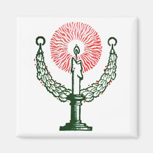 Traditionelle Weihnachtskerze Magnet (Vorne)