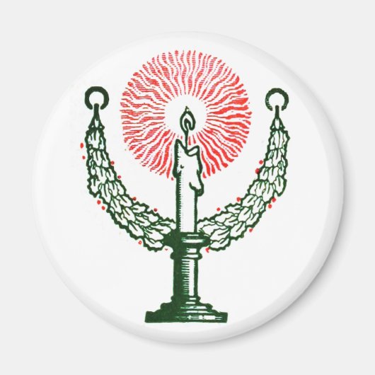 Traditionelle Weihnachtskerze Magnet (Vorne)