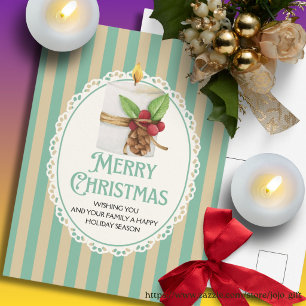 Traditionelle Weihnachtskerze mit schöner Spitze Postkarte