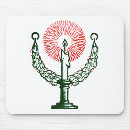 Traditionelle Weihnachtskerze Mousepad (Vorne)