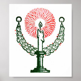 Traditionelle Weihnachtskerze Poster
