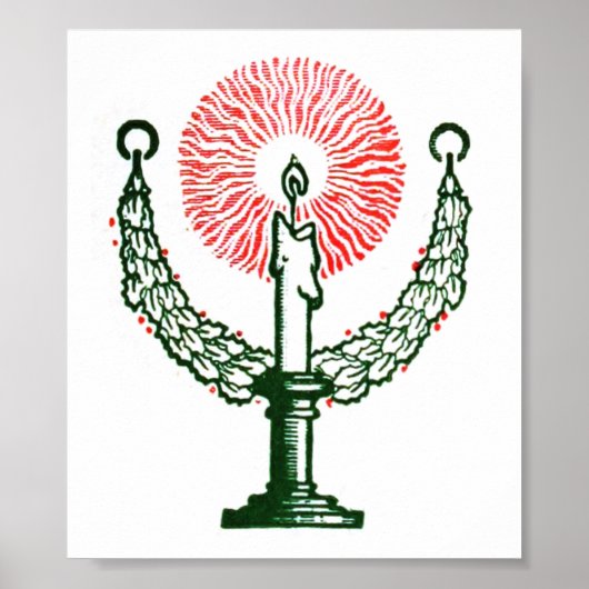 Traditionelle Weihnachtskerze Poster (Vorne)
