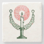 Traditionelle Weihnachtskerze Steinuntersetzer (Vorderseite)