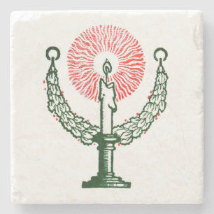 Traditionelle Weihnachtskerze Steinuntersetzer