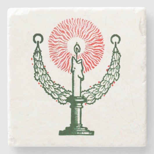 Traditionelle Weihnachtskerze Steinuntersetzer (Vorderseite)