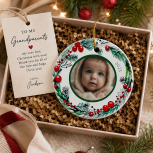 Traditionelle Weihnachtskinder Erste Weihnachten Keramik Ornament