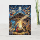 Traditionelle Weihnachtskrippe-Weihnachtskarte Karte (Vorderseite)
