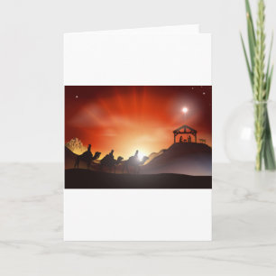 Traditionelle Weihnachtskrippen Feiertagskarte