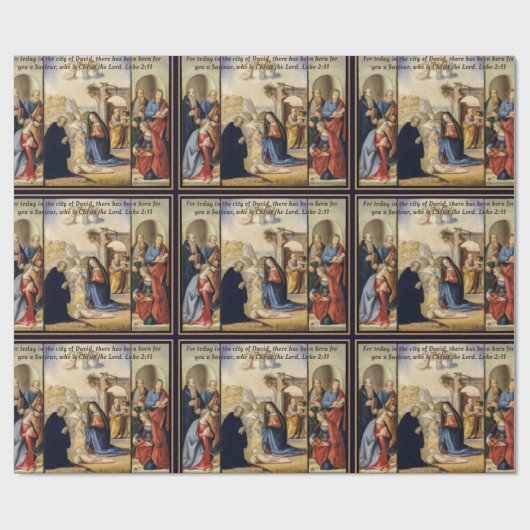 Traditionelle Weihnachtskrippen Geschenkpapier (Flach)