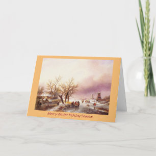 Traditionelle Weihnachtslandschaft Neujahr Karte