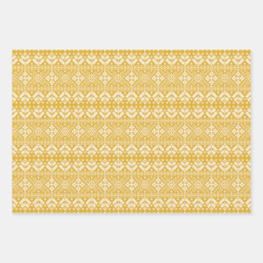 Traditionelle Weihnachtsmesse Isle Pattern Geschenkpapier Set (Vorderseite 3)