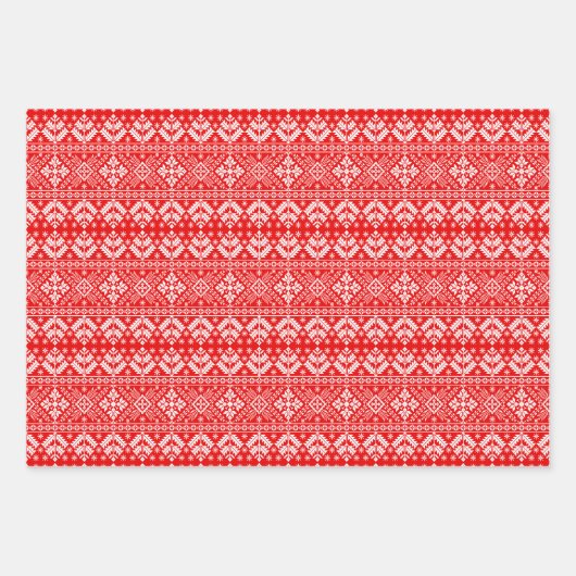 Traditionelle Weihnachtsmesse Isle Pattern Geschenkpapier Set (Vorderseite 2)