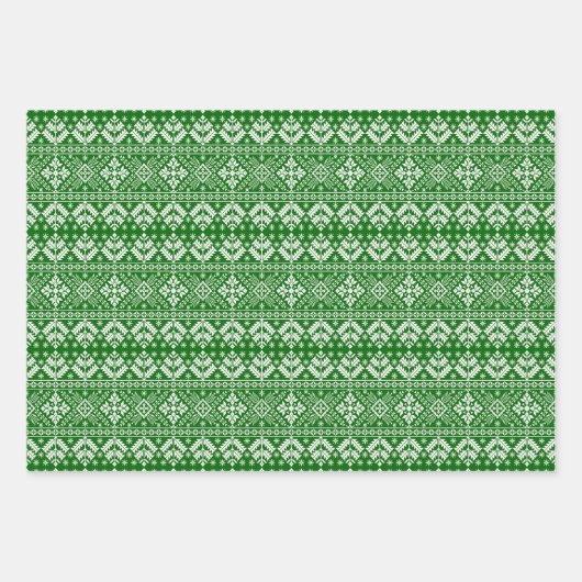 Traditionelle Weihnachtsmesse Isle Pattern Geschenkpapier Set (Vorderseite)