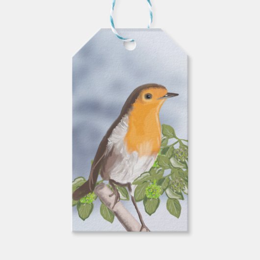 Traditionelle Weihnachtsrobbe und Ivy Geschenkanhänger (Vorderseite)