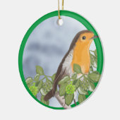 Traditionelle Weihnachtsrobbe und Ivy Keramik Ornament (Links)