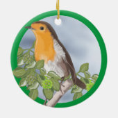 Traditionelle Weihnachtsrobbe und Ivy Keramik Ornament (Hinten)