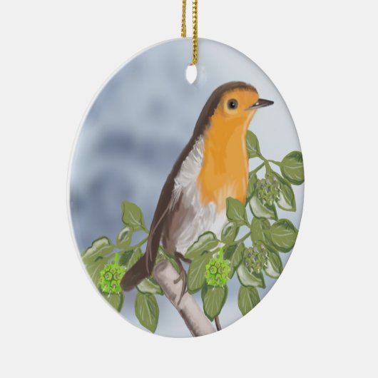 Traditionelle Weihnachtsrobbe und Ivy Keramik Ornament (Rechts)