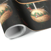 Traditionelle Weihnachtsschmuck Geschenkpapier (Rolleneckpunkt)