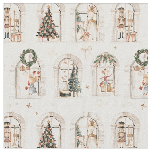 Traditionelle Weihnachtsvorbereitungen Nostalgisch Stoff (Nahaufnahme)