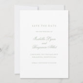 Traditionelle weiße Hochzeit Save The Date (Vorderseite)
