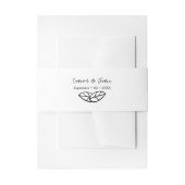 Traditionelle weiße schwarze Namen Datum zwei Blät Einladungsbanderole (Vorderseite Beispiel)