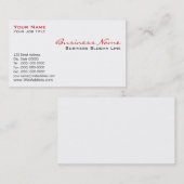 Traditionelle weiße Visitenkarte (Vorne/Hinten)