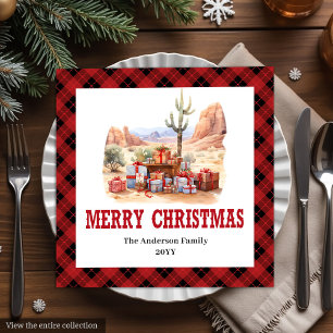 Traditionelle westliche Weihnachts-Papier-Serviett Serviette