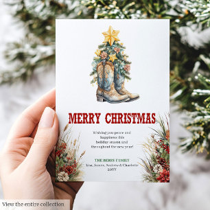 Traditionelle westliche Weihnachtsgrußkarte Feiertagskarte
