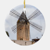 Traditionelle Windmühle in Palma de Mallorca - Spa Keramik Ornament (Hinten)