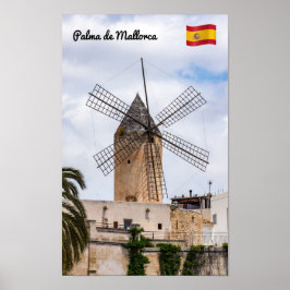 Traditionelle Windmühle in Palma de Mallorca - Spa Poster