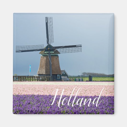 Traditionelle Windmühle mit rosa und violetten Blu Magnet (Vorne)