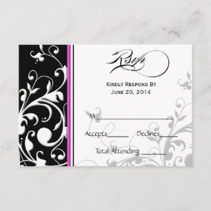 Traditionelle Wirbel   RSVP-Hochzeitkarte RSVP Karte