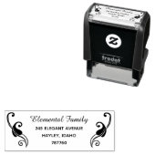 Traditionelle, wirbelfarbene Rücksendeadresse Permastempel (Beispiel)