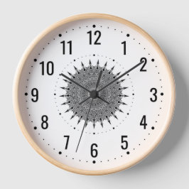 Traditionelle Wohngestaltung - Minimalistisch weiß Große Wanduhr