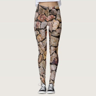 Traditionelle zerbrochene Steinmauerwände Leggings